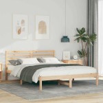 vidaXL Cadru de pat cu headboard Maro 160 x 200 cm Lemn de pin masiv