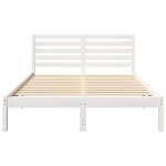 vidaXL Cadru de pat cu headboard Alb 120 x 190 cm Lemn masiv de pin