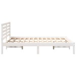 vidaXL Cadru de pat cu headboard Alb 120 x 190 cm Lemn masiv de pin