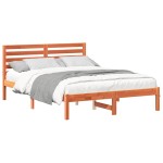 vidaXL Cadru de pat Maro ceruit 120 x 190 cm Lemn masiv de pin vidaXL Cadru de pat Maro ceruit 120 x 190 cm Lemn masiv de pin