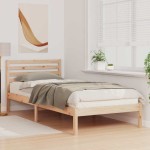 vidaXL Cadru de pat cu headboard Maro 100 x 210 cm Lemn masiv de pin vidaXL Cadru de pat cu headboard Maro 100 x 210 cm Lemn masiv de pin