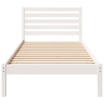 vidaXL Cadru de pat cu headboard Alb 100 x 210 cm Lemn masiv de pin