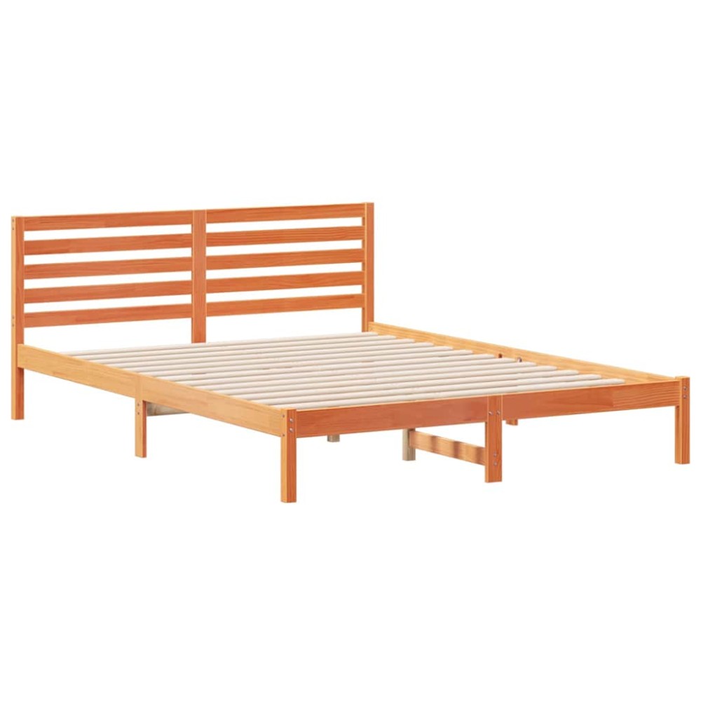 vidaXL Cadru de pat Maro ceruit 160 x 210 cm Lemn masiv de pin