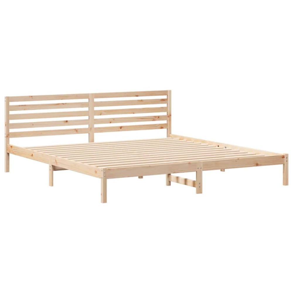 vidaXL Cadru de pat cu headboard Maro 200 x 210 cm Lemn masiv de pin