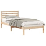 vidaXL Cadru de pat cu headboard Maro 100 x 220 cm Lemn masiv de pin vidaXL Cadru de pat cu headboard Maro 100 x 220 cm Lemn masiv de pin