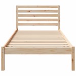 vidaXL Cadru de pat cu headboard Maro 100 x 220 cm Lemn masiv de pin vidaXL Cadru de pat cu headboard Maro 100 x 220 cm Lemn masiv de pin