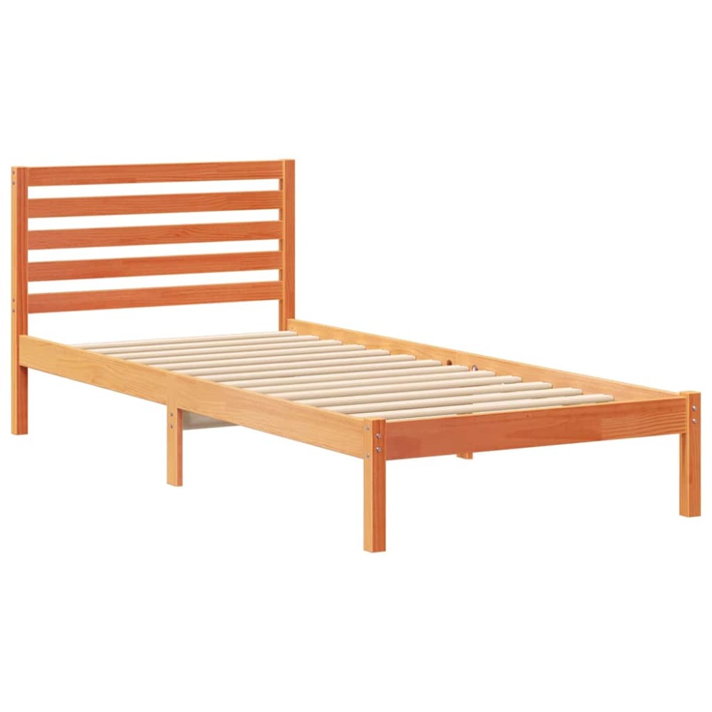 vidaXL Cadru de pat Maro ceruit 100 x 220 cm Lemn masiv de pin