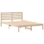 vidaXL Cadru de pat cu headboard Maro 140 x 220 cm Lemn masiv de pin