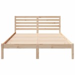 vidaXL Cadru de pat cu headboard Maro 140 x 220 cm Lemn masiv de pin