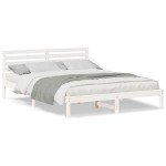 vidaXL Cadru de pat cu headboard Alb 160 x 220 cm Lemn masiv de pin vidaXL Cadru de pat cu headboard Alb 160 x 220 cm Lemn masiv de pin