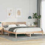 vidaXL Cadru de pat cu headboard Maro Lemn de brad vidaXL Cadru de pat cu headboard Maro Lemn de brad