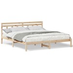vidaXL Cadru de pat cu headboard Maro Lemn de brad vidaXL Cadru de pat cu headboard Maro Lemn de brad