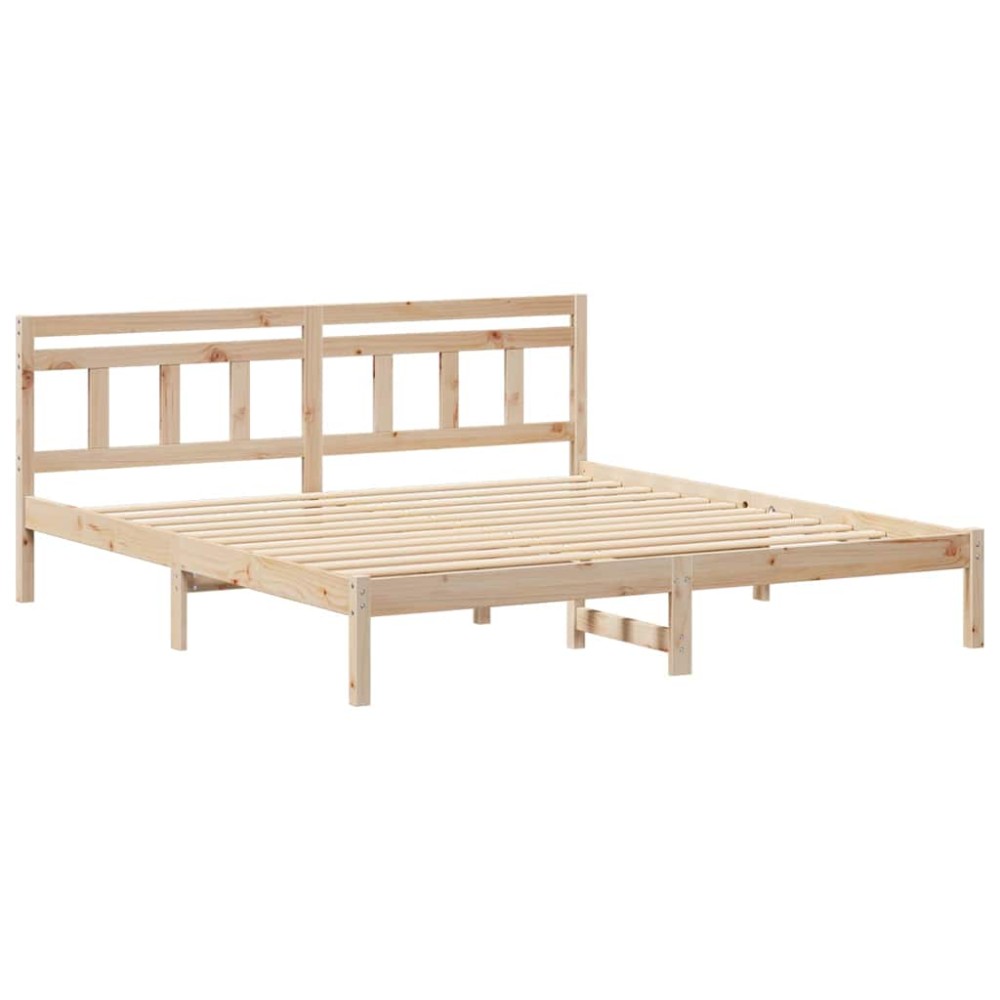 vidaXL Cadru de pat cu headboard Maro Lemn de brad