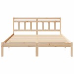 vidaXL Cadru de pat cu headboard Maro Lemn masiv de pin vidaXL Cadru de pat cu headboard Maro Lemn masiv de pin