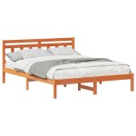 vidaXL Cadru de pat cu headboard Maro Lemn masiv de pin vidaXL Cadru de pat cu headboard Maro Lemn masiv de pin