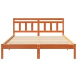 vidaXL Cadru de pat cu headboard Maro Lemn de brad