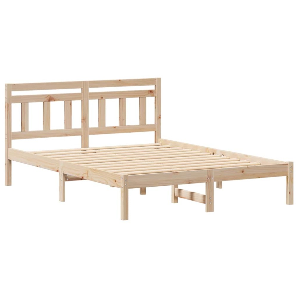 vidaXL Cadru de pat cu headboard Maro Lemn de brad