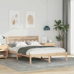 vidaXL Cadru de pat cu headboard Maro Lemn de brad vidaXL Cadru de pat cu headboard Maro Lemn de brad