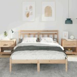 vidaXL Cadru de pat cu headboard Maro Lemn de brad vidaXL Cadru de pat cu headboard Maro Lemn de brad