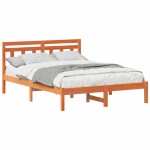 vidaXL Cadru de pat cu headboard Maro Lemn masiv de pin vidaXL Cadru de pat cu headboard Maro Lemn masiv de pin