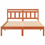 vidaXL Cadru de pat cu headboard Maro Lemn masiv de pin vidaXL Cadru de pat cu headboard Maro Lemn masiv de pin