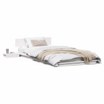 vidaXL Cadru de pat Alb 90 x 200 cm lemn