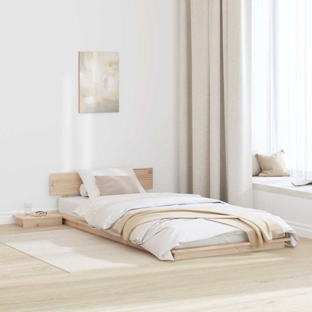 vidaXL Cadru de pat Maro 75 x 190 cm lemn