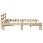 vidaXL Cadru de pat cu headboard Maro 200 x 200 cm Lemn masiv de pin vidaXL Cadru de pat cu headboard Maro 200 x 200 cm Lemn masiv de pin