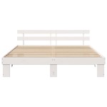 vidaXL Cadru de pat cu headboard Alb 200 x 200 cm Lemn masiv de pin vidaXL Cadru de pat cu headboard Alb 200 x 200 cm Lemn masiv de pin