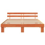 vidaXL Cadru de pat cu headboard Maro 200 x 200 cm Lemn masiv de pin vidaXL Cadru de pat cu headboard Maro 200 x 200 cm Lemn masiv de pin