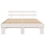 vidaXL Cadru de pat cu headboard Alb 160 x 200 cm Lemn masiv de pin vidaXL Cadru de pat cu headboard Alb 160 x 200 cm Lemn masiv de pin