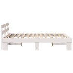 vidaXL Cadru de pat cu headboard Alb 160 x 200 cm Lemn masiv de pin vidaXL Cadru de pat cu headboard Alb 160 x 200 cm Lemn masiv de pin