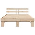 vidaXL Cadru de pat cu headboard Maro 150 x 200 cm Lemn masiv de pin vidaXL Cadru de pat cu headboard Maro 150 x 200 cm Lemn masiv de pin