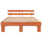 vidaXL Cadru de pat cu headboard Maro 150 x 200 cm Lemn masiv de pin