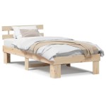 vidaXL Cadru de pat cu headboard Maro 75 x 190 cm Lemn masiv de pin vidaXL Cadru de pat cu headboard Maro 75 x 190 cm Lemn masiv de pin