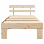 vidaXL Cadru de pat cu headboard Maro 75 x 190 cm Lemn masiv de pin vidaXL Cadru de pat cu headboard Maro 75 x 190 cm Lemn masiv de pin