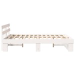 vidaXL Cadru de pat cu headboard Alb 160 x 200 cm Lemn masiv de pin vidaXL Cadru de pat cu headboard Alb 160 x 200 cm Lemn masiv de pin
