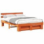 vidaXL Cadru de pat Maro ceruit 160 x 200 cm Lemn masiv de pin