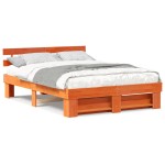 vidaXL Cadru de pat Maro ceruit 160 x 200 cm Lemn masiv de pin