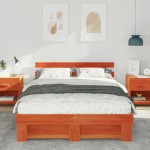 vidaXL Cadru de pat Maro ceruit 160 x 200 cm Lemn masiv de pin
