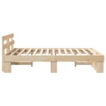 vidaXL Cadru de pat cu headboard Maro 140 x 200 cm Lemn masiv de pin vidaXL Cadru de pat cu headboard Maro 140 x 200 cm Lemn masiv de pin