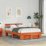 vidaXL Cadru de pat Maro ceruit 135 x 190 cm Lemn masiv de pin vidaXL Cadru de pat Maro ceruit 135 x 190 cm Lemn masiv de pin