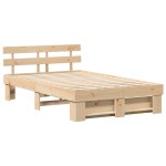 vidaXL Cadru de pat cu headboard Maro 120 x 190 cm Lemn masiv de pin