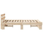 vidaXL Cadru de pat cu headboard Maro 120 x 190 cm Lemn masiv de pin