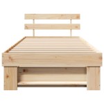 vidaXL Cadru de pat cu headboard Maro 100 x 200 cm Lemn masiv de pin vidaXL Cadru de pat cu headboard Maro 100 x 200 cm Lemn masiv de pin