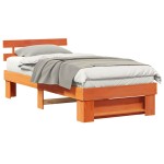 vidaXL Cadru de pat Maro ceruit 75 x 190 cm Lemn masiv de pin