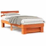 vidaXL Cadru de pat Maro ceruit 75 x 190 cm Lemn masiv de pin