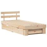 vidaXL Cadru de pat cu headboard Maro 75 x 190 cm Lemn masiv de pin
