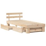 vidaXL Cadru de pat cu headboard Maro 75 x 190 cm Lemn masiv de pin