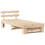 vidaXL Cadru de pat cu headboard Maro 75 x 190 cm Lemn masiv de pin